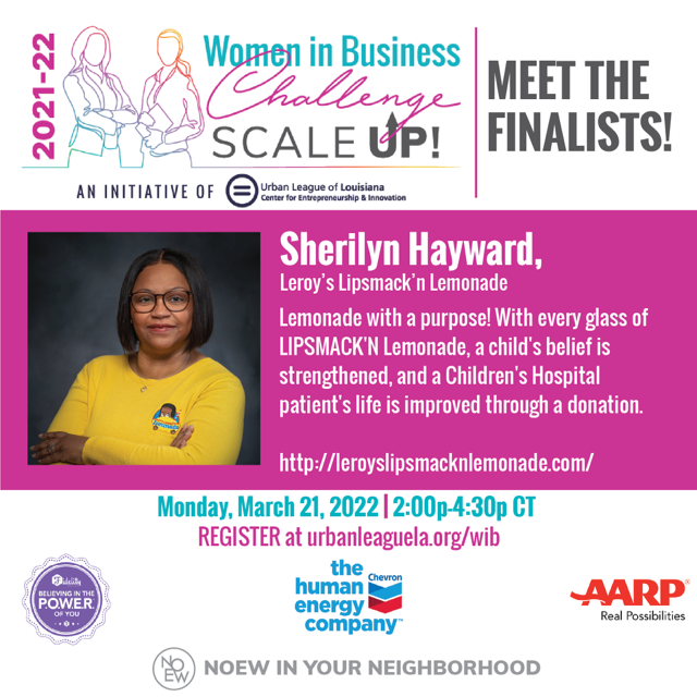 Sherilyn Hawyard is a Finalist in the Women in Business Challenge Scale Up!