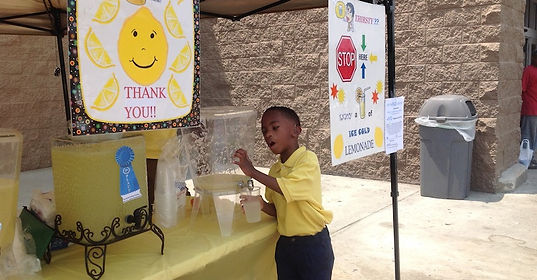 little Leroy pouring lemonade