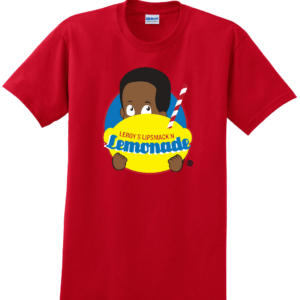 Leroy's LipSmack'n Lemonade Logo T-Shirt in Red with the eye-catching logo design that stands out.