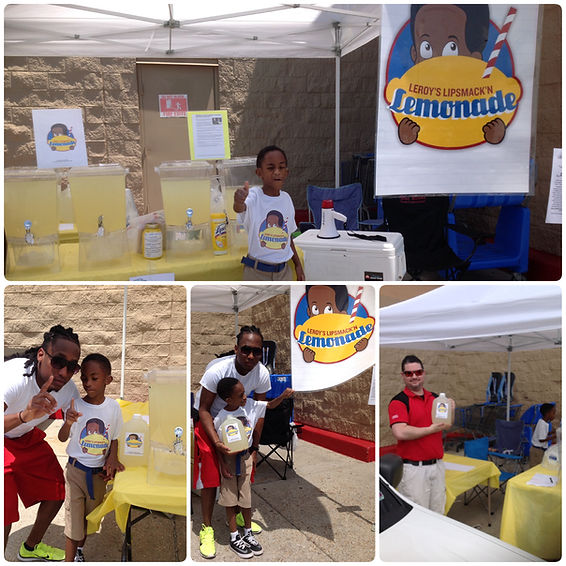 Leroy selling lemonade at Lemonade Day 2015