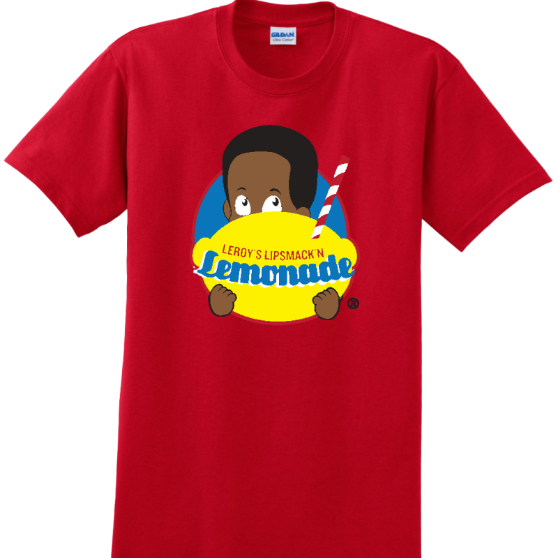 Leroy's LipSmack'n Lemonade Logo T-Shirt in Red with the eye-catching logo design that stands out.